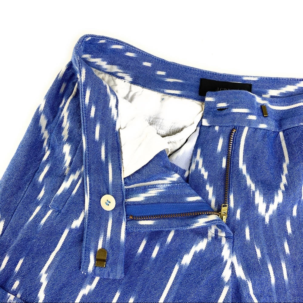 JCrew Blue Shibori Ikat Rolled Hem Shorts - Picture 4 of 8